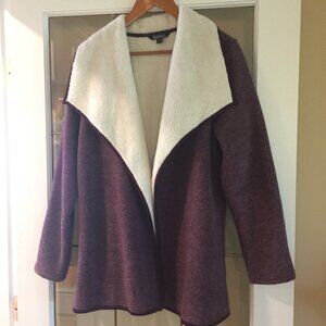 Original Nicole Miller Cardigan Sweater Jacket Duster Cozy Sherpa Lined …